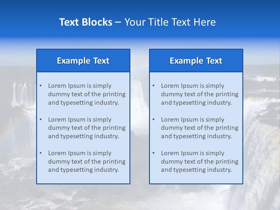 Iguazu Falls With Rainbow, Argentina And Brazil PowerPoint Template