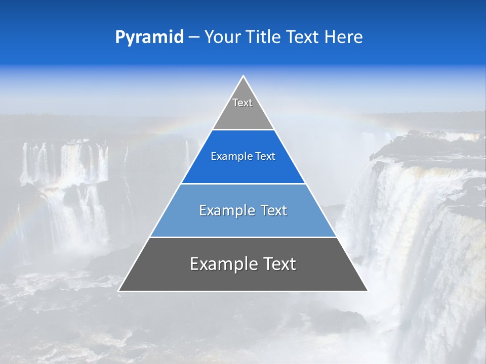 Iguazu Falls With Rainbow, Argentina And Brazil PowerPoint Template