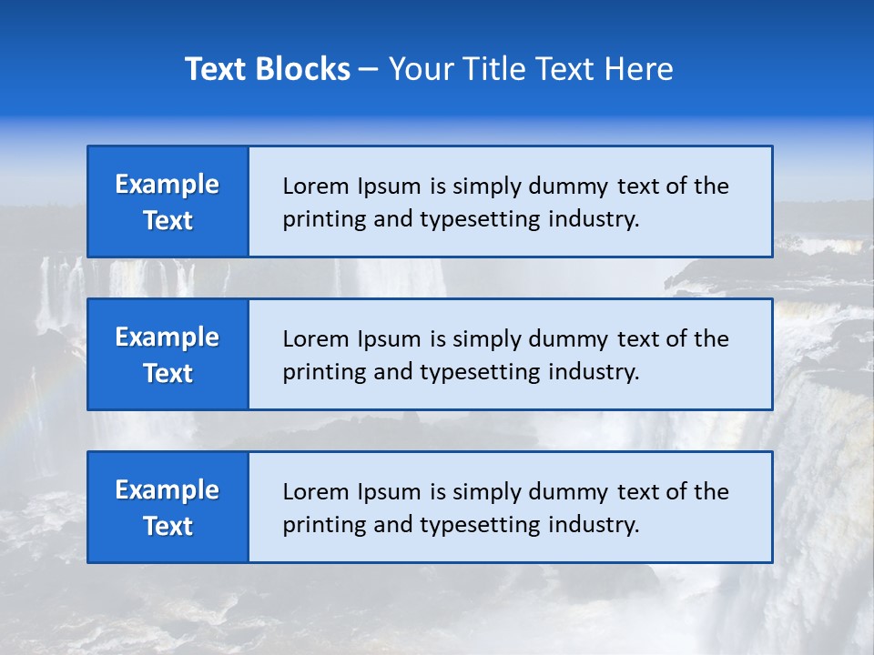 Iguazu Falls With Rainbow, Argentina And Brazil PowerPoint Template