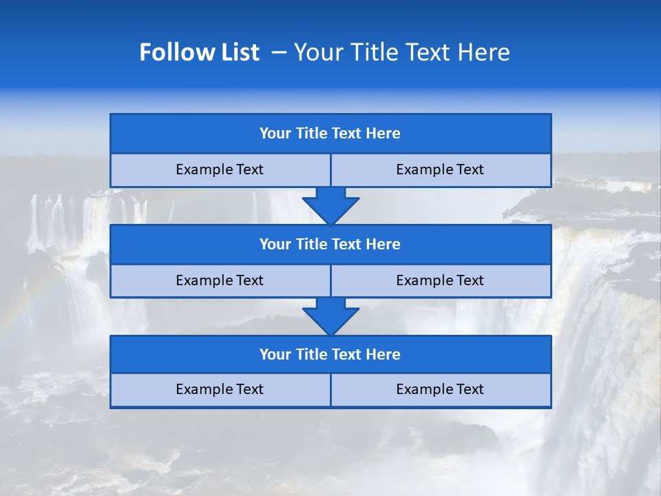 Iguazu Falls With Rainbow, Argentina And Brazil PowerPoint Template