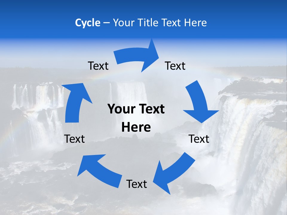 Iguazu Falls With Rainbow, Argentina And Brazil PowerPoint Template
