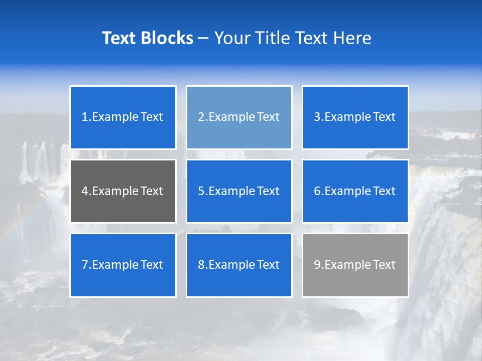 Iguazu Falls With Rainbow, Argentina And Brazil PowerPoint Template