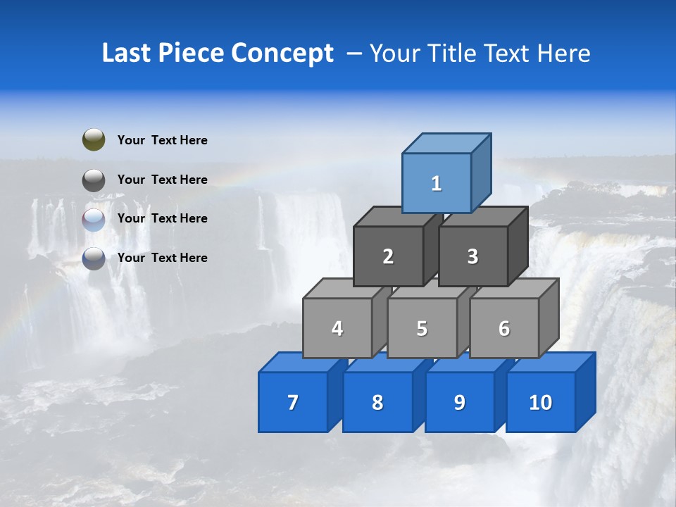 Iguazu Falls With Rainbow, Argentina And Brazil PowerPoint Template