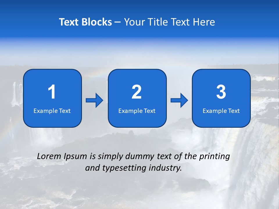 Iguazu Falls With Rainbow, Argentina And Brazil PowerPoint Template