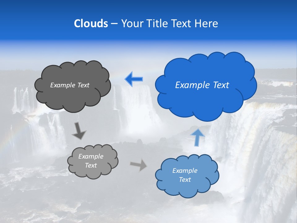 Iguazu Falls With Rainbow, Argentina And Brazil PowerPoint Template