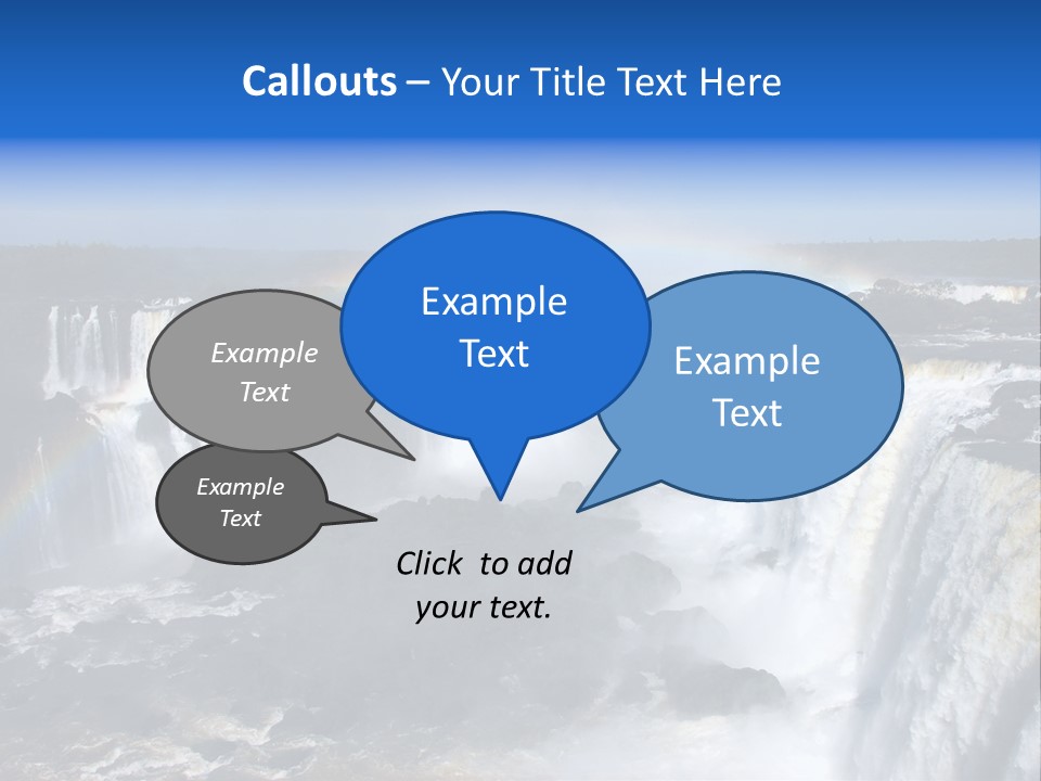 Iguazu Falls With Rainbow, Argentina And Brazil PowerPoint Template