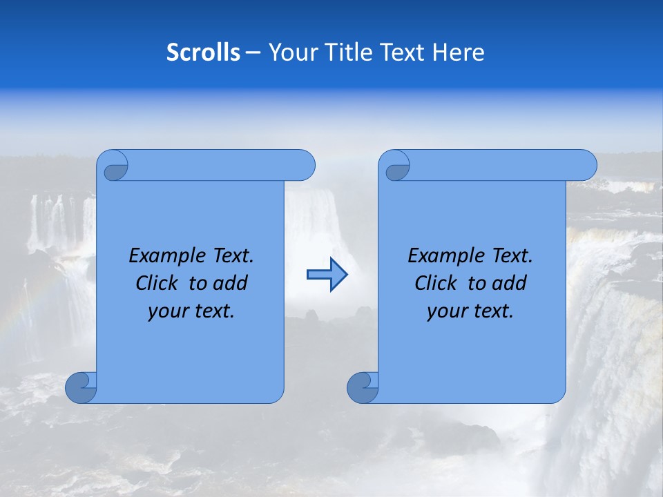Iguazu Falls With Rainbow, Argentina And Brazil PowerPoint Template