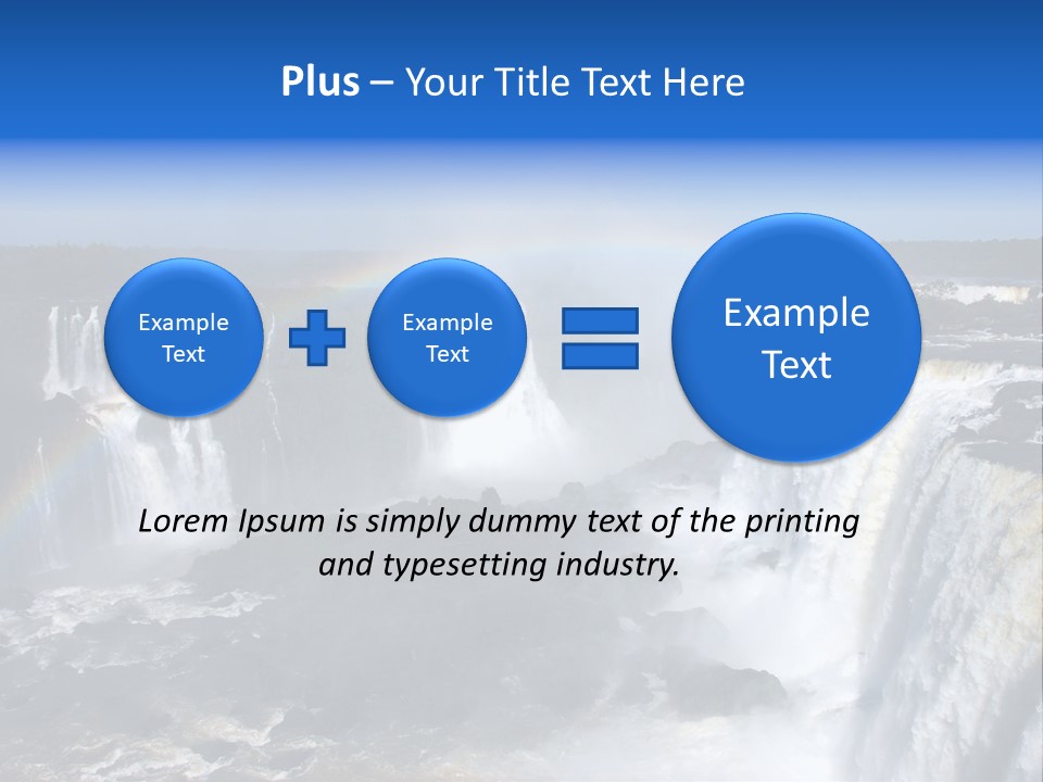 Iguazu Falls With Rainbow, Argentina And Brazil PowerPoint Template