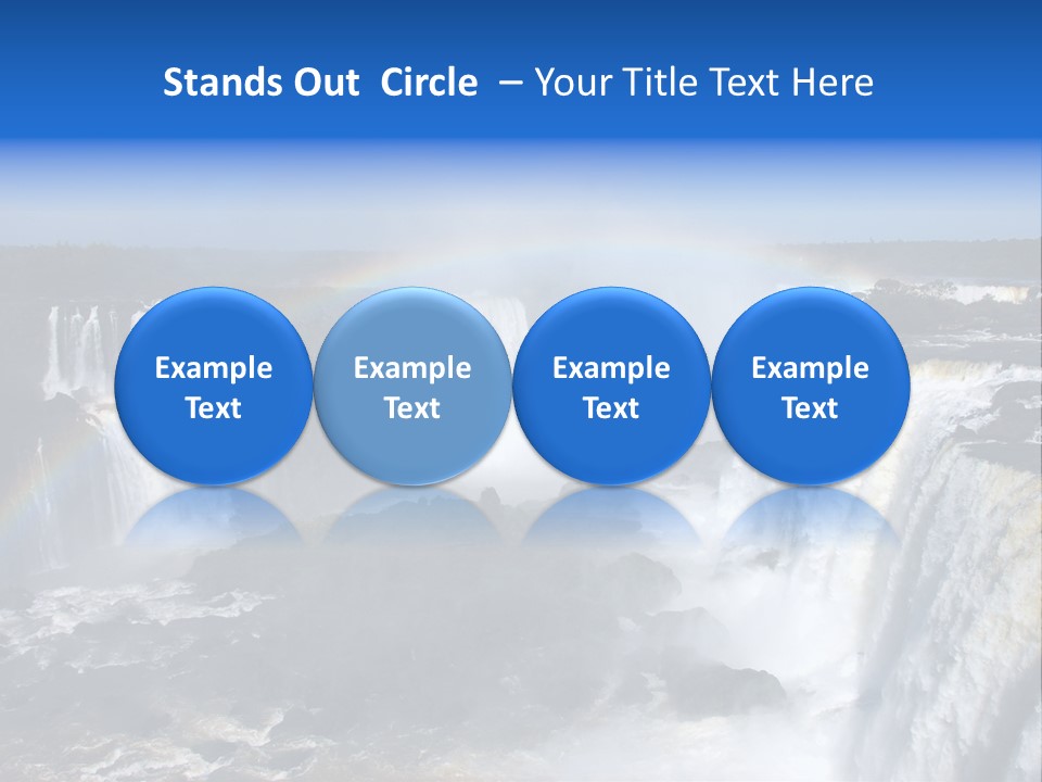 Iguazu Falls With Rainbow, Argentina And Brazil PowerPoint Template