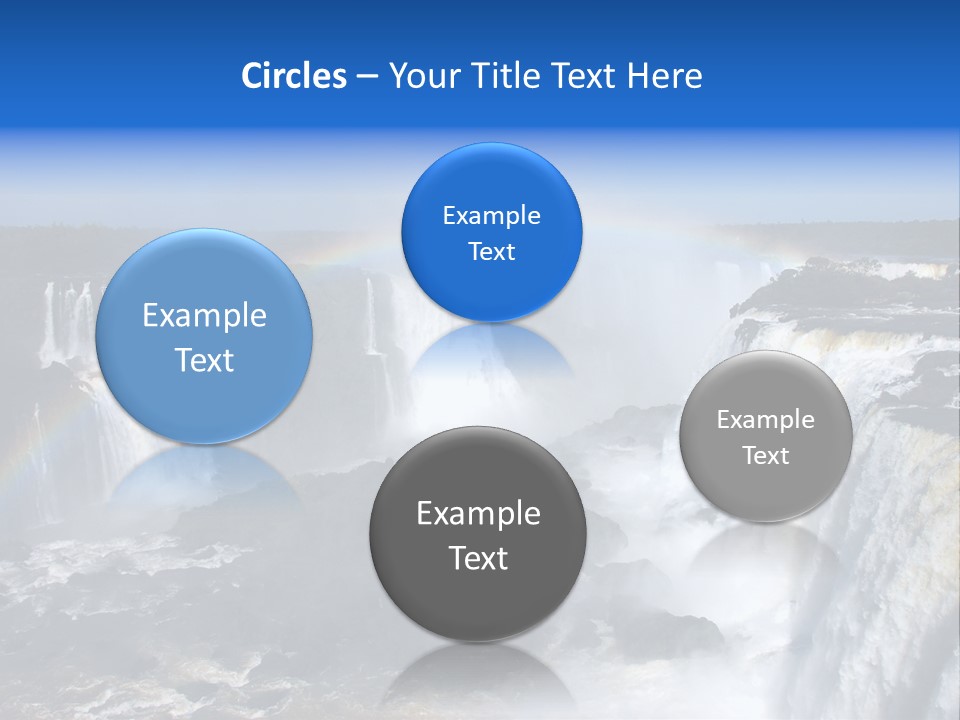 Iguazu Falls With Rainbow, Argentina And Brazil PowerPoint Template