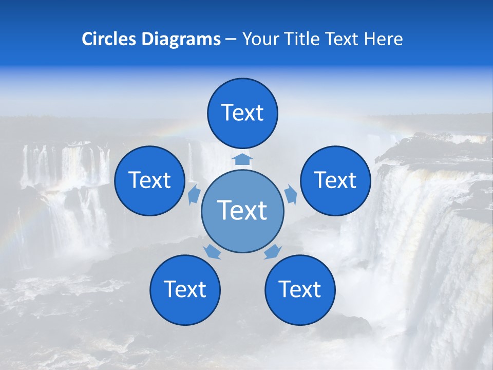 Iguazu Falls With Rainbow, Argentina And Brazil PowerPoint Template