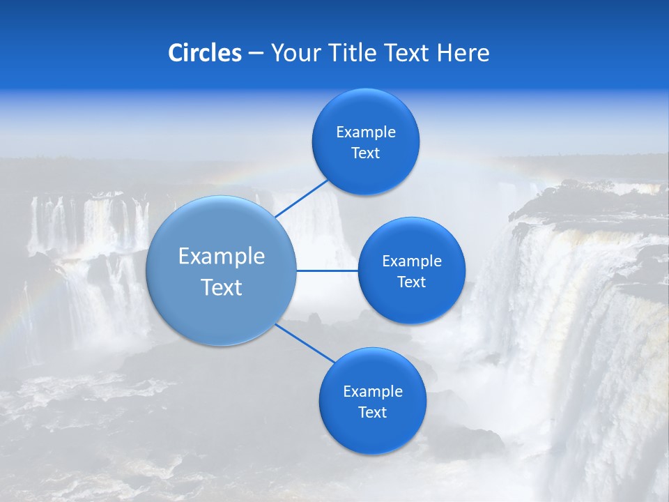 Iguazu Falls With Rainbow, Argentina And Brazil PowerPoint Template