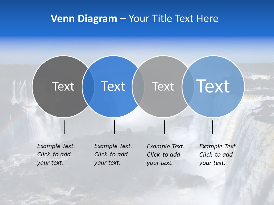 Iguazu Falls With Rainbow, Argentina And Brazil PowerPoint Template