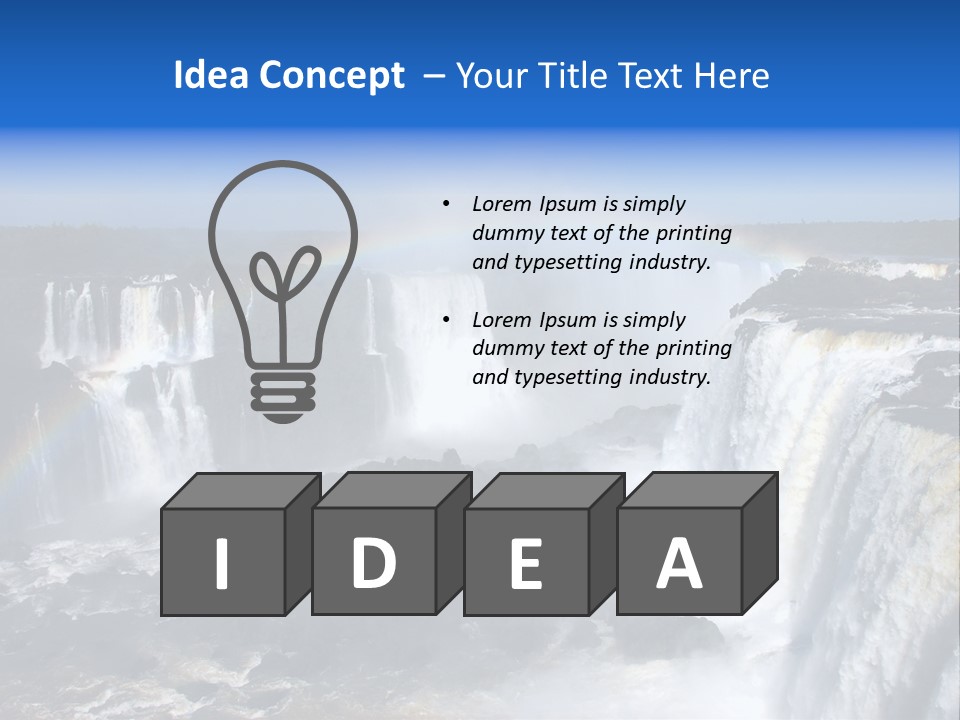 Iguazu Falls With Rainbow, Argentina And Brazil PowerPoint Template
