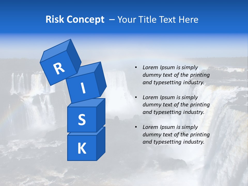 Iguazu Falls With Rainbow, Argentina And Brazil PowerPoint Template