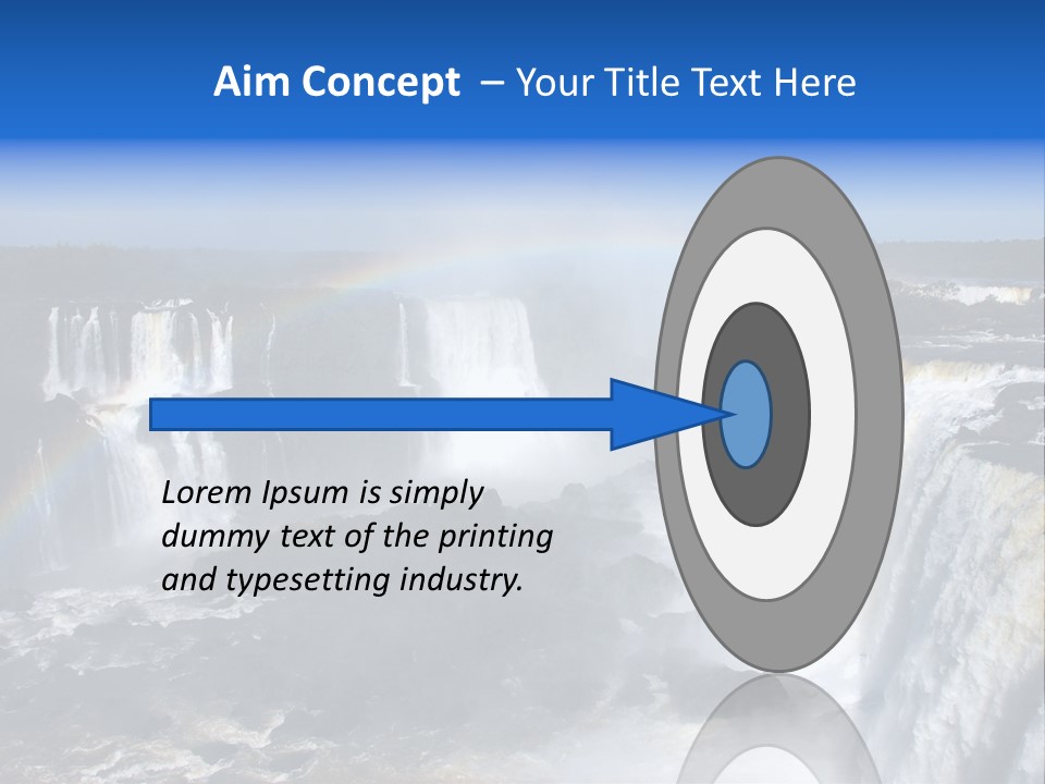 Iguazu Falls With Rainbow, Argentina And Brazil PowerPoint Template