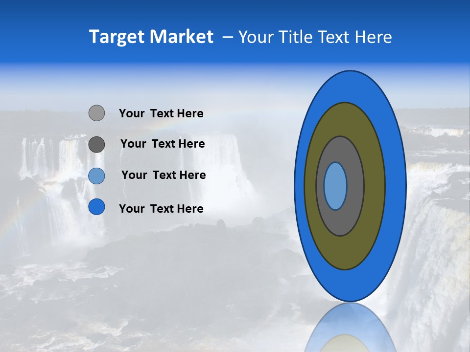 Iguazu Falls With Rainbow, Argentina And Brazil PowerPoint Template