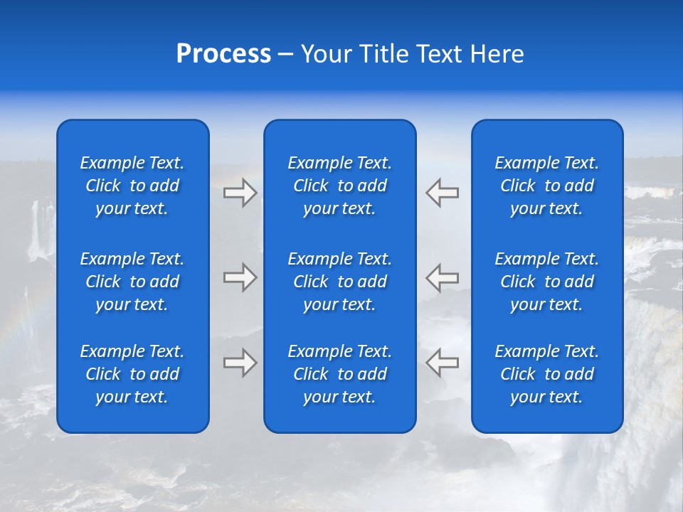 Iguazu Falls With Rainbow, Argentina And Brazil PowerPoint Template