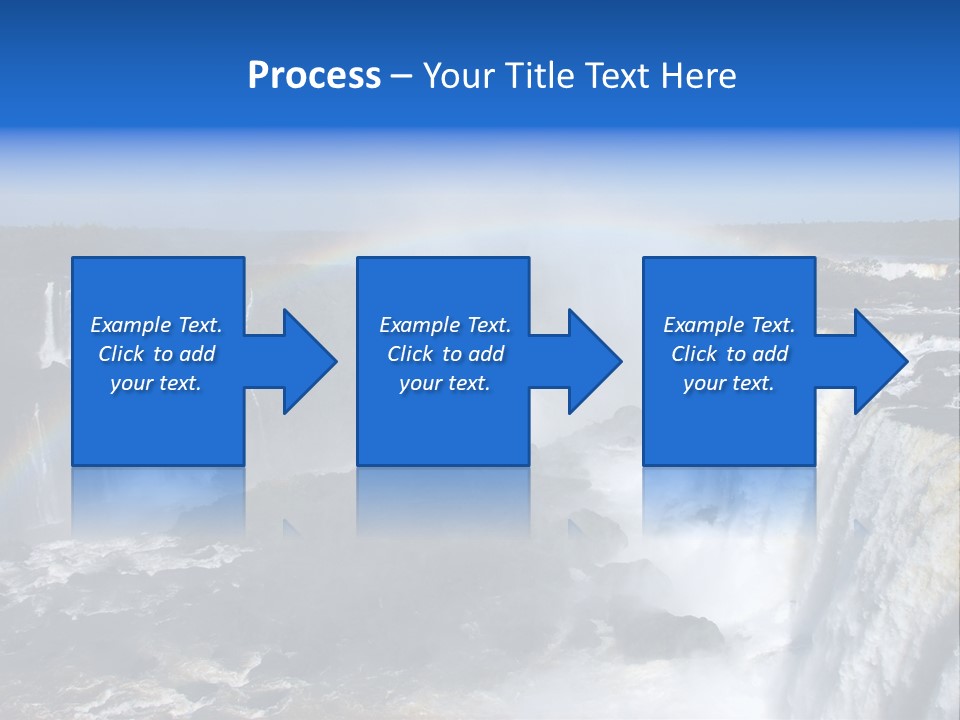 Iguazu Falls With Rainbow, Argentina And Brazil PowerPoint Template