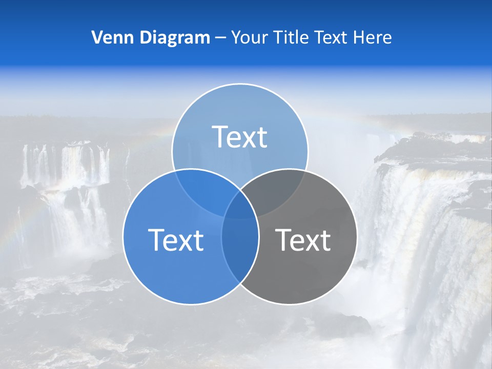Iguazu Falls With Rainbow, Argentina And Brazil PowerPoint Template