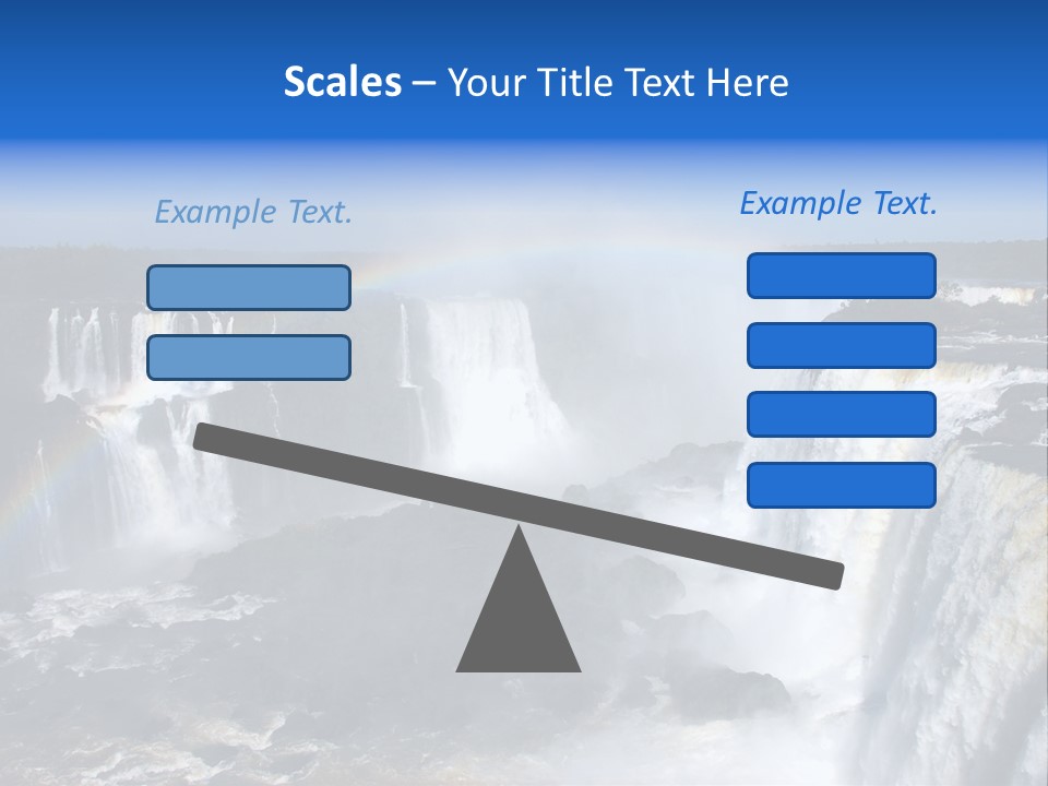 Iguazu Falls With Rainbow, Argentina And Brazil PowerPoint Template