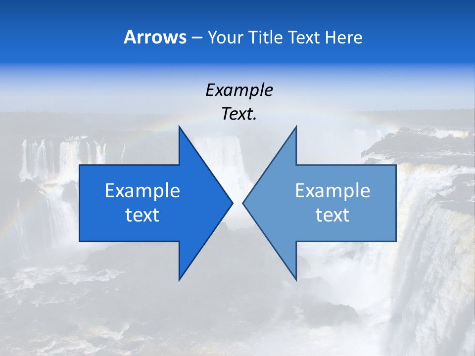 Iguazu Falls With Rainbow, Argentina And Brazil PowerPoint Template