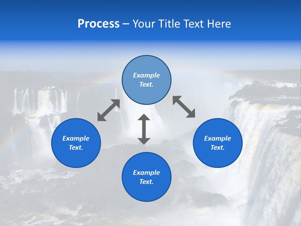 Iguazu Falls With Rainbow, Argentina And Brazil PowerPoint Template