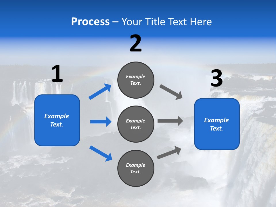 Iguazu Falls With Rainbow, Argentina And Brazil PowerPoint Template