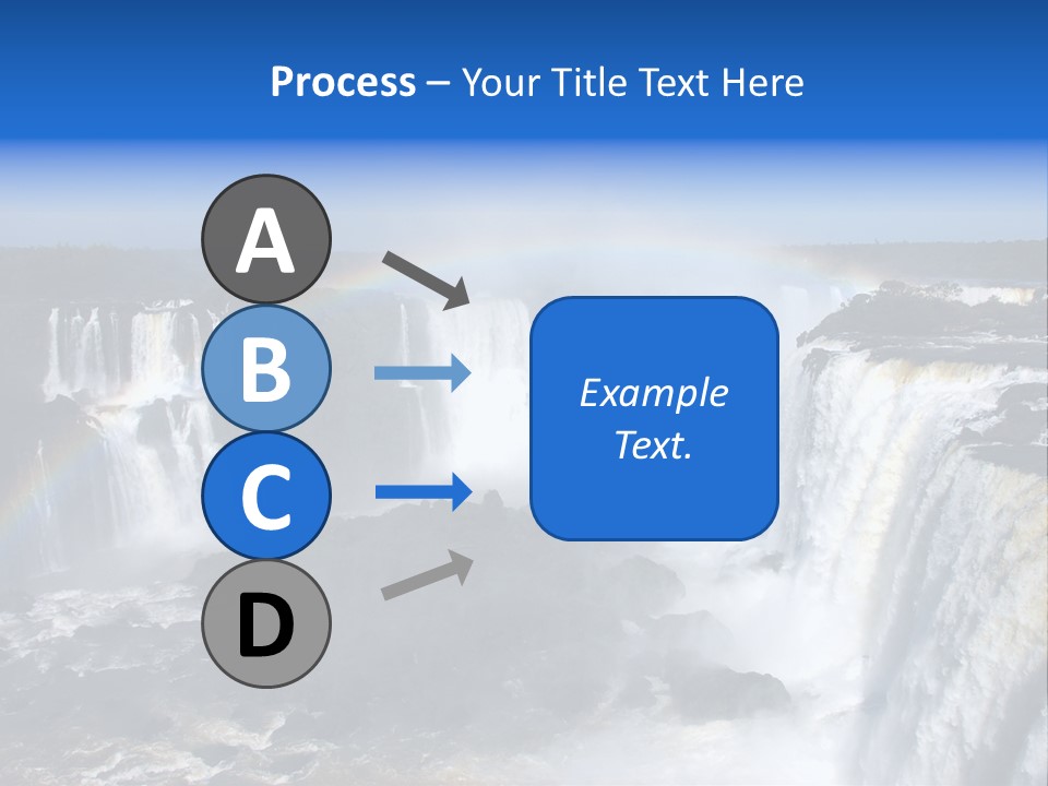 Iguazu Falls With Rainbow, Argentina And Brazil PowerPoint Template