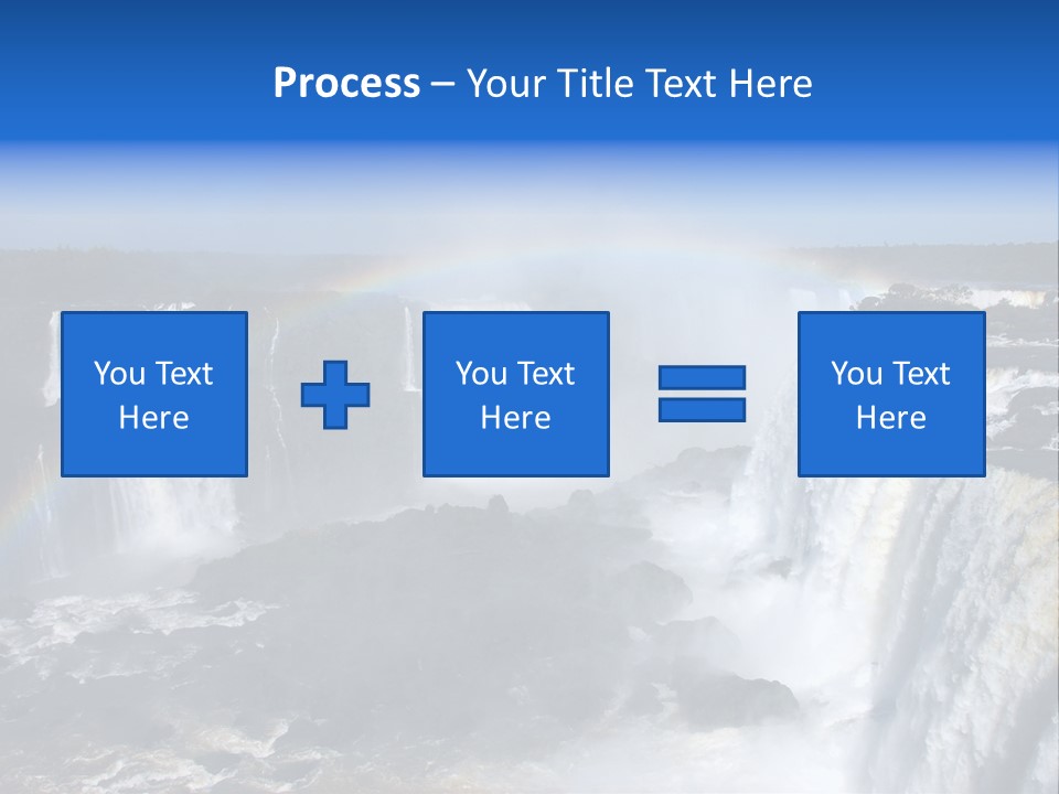 Iguazu Falls With Rainbow, Argentina And Brazil PowerPoint Template