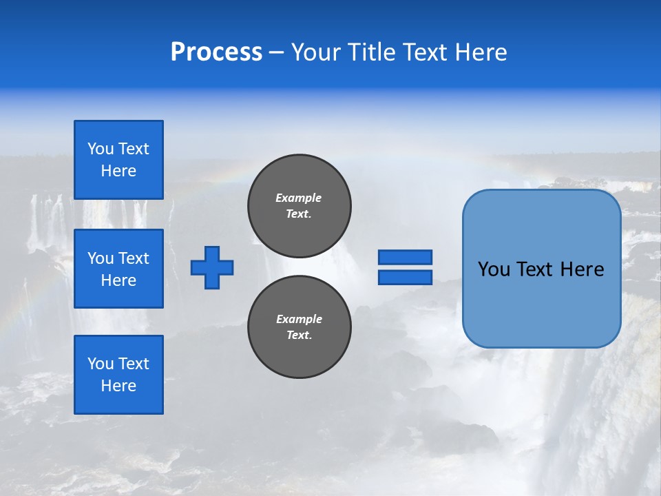 Iguazu Falls With Rainbow, Argentina And Brazil PowerPoint Template