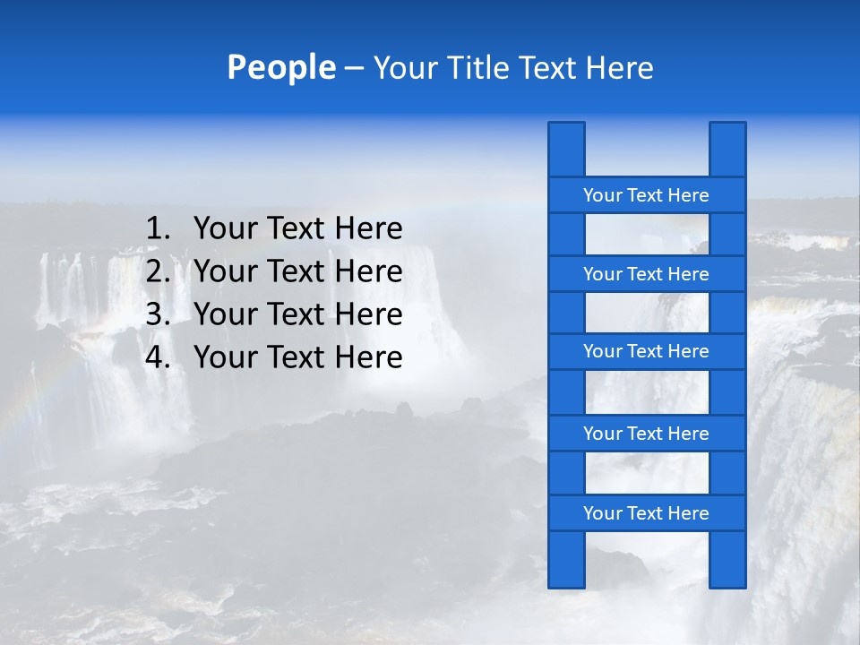 Iguazu Falls With Rainbow, Argentina And Brazil PowerPoint Template