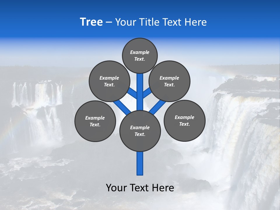 Iguazu Falls With Rainbow, Argentina And Brazil PowerPoint Template