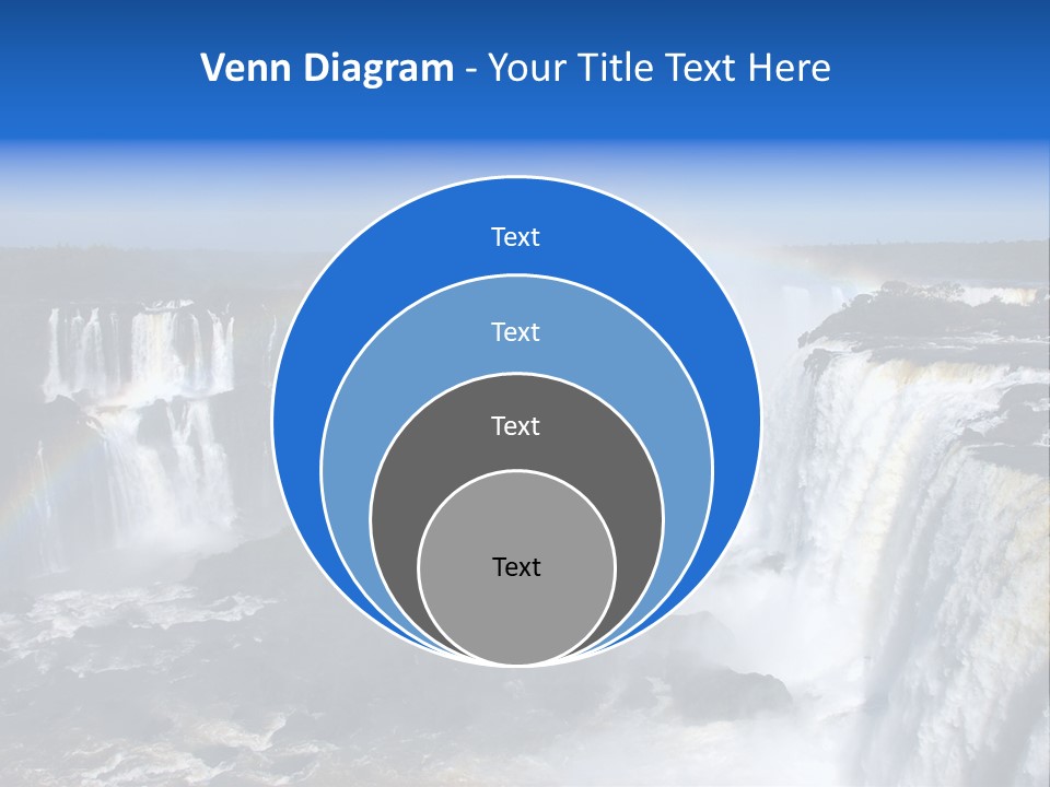 Iguazu Falls With Rainbow, Argentina And Brazil PowerPoint Template