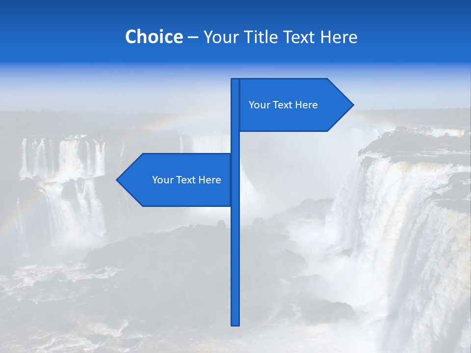 Iguazu Falls With Rainbow, Argentina And Brazil PowerPoint Template