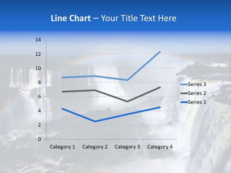 Iguazu Falls With Rainbow, Argentina And Brazil PowerPoint Template