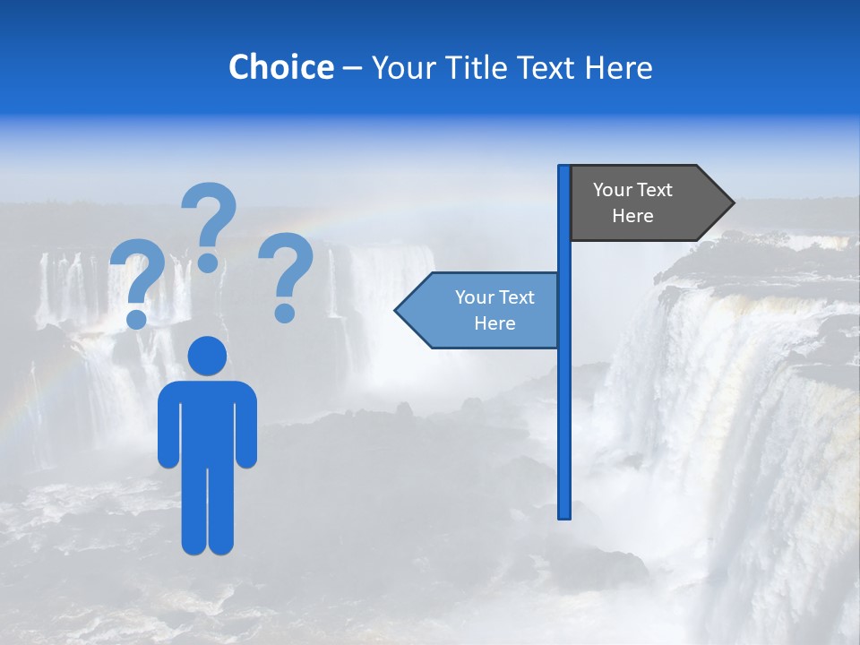 Iguazu Falls With Rainbow, Argentina And Brazil PowerPoint Template