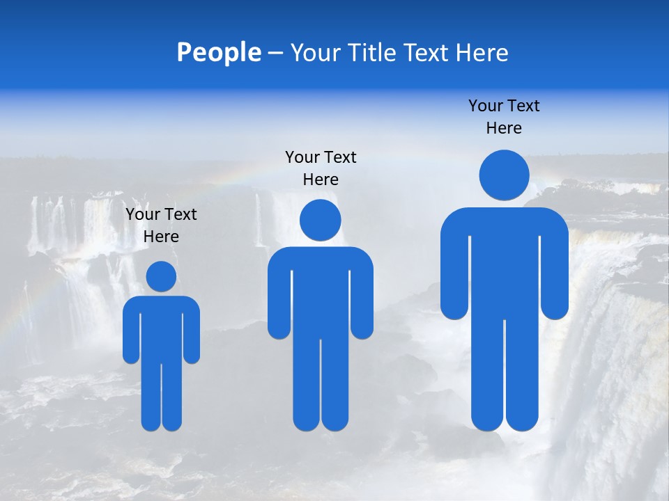 Iguazu Falls With Rainbow, Argentina And Brazil PowerPoint Template