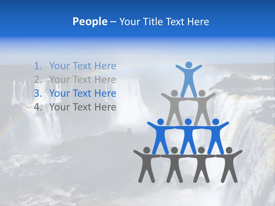 Iguazu Falls With Rainbow, Argentina And Brazil PowerPoint Template