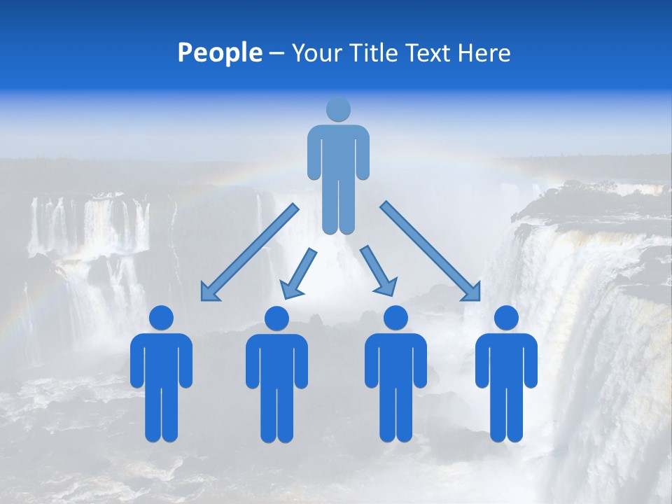 Iguazu Falls With Rainbow, Argentina And Brazil PowerPoint Template