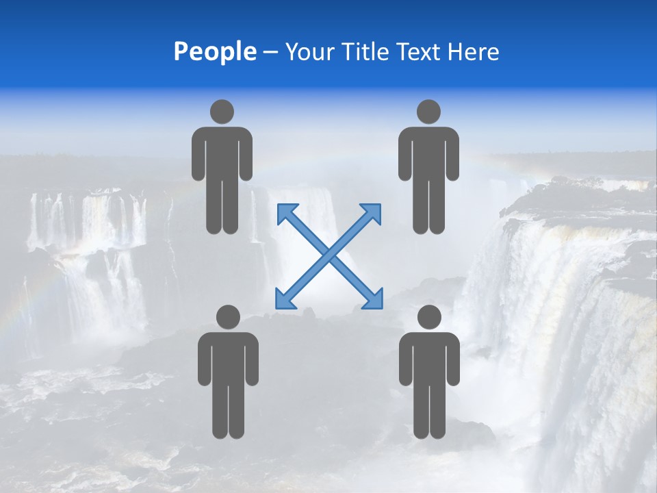 Iguazu Falls With Rainbow, Argentina And Brazil PowerPoint Template