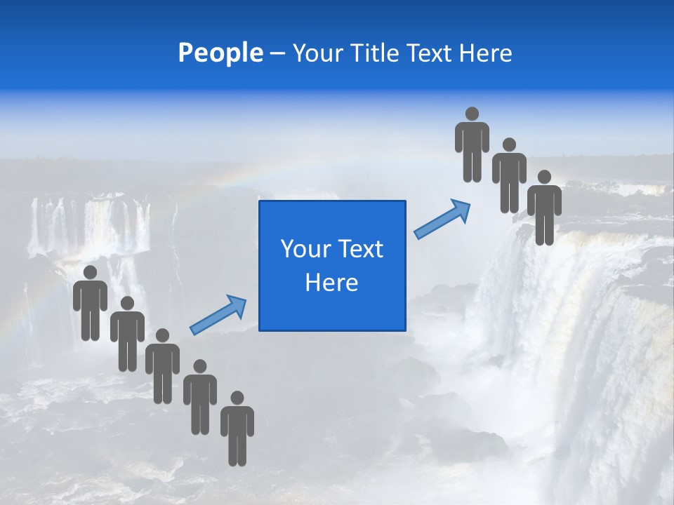 Iguazu Falls With Rainbow, Argentina And Brazil PowerPoint Template