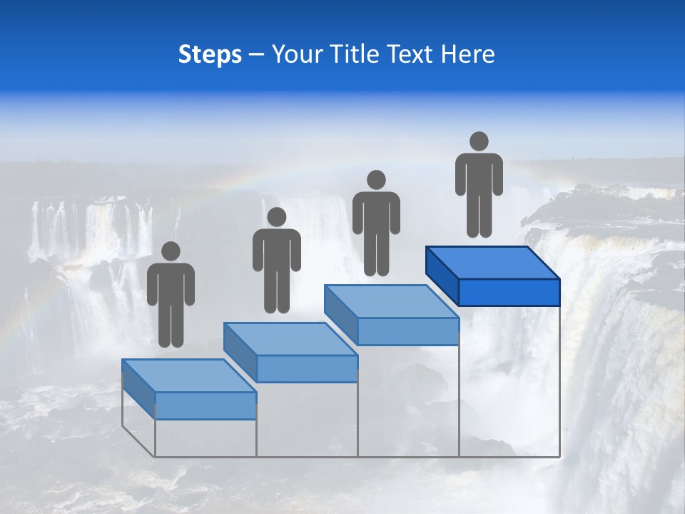 Iguazu Falls With Rainbow, Argentina And Brazil PowerPoint Template