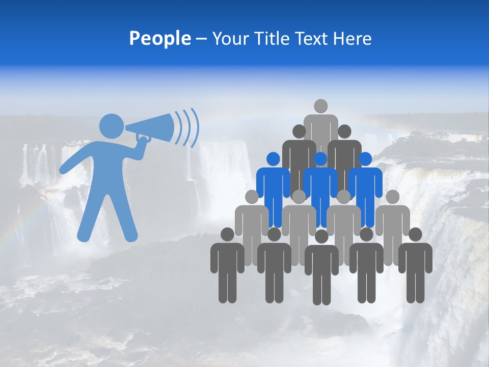 Iguazu Falls With Rainbow, Argentina And Brazil PowerPoint Template