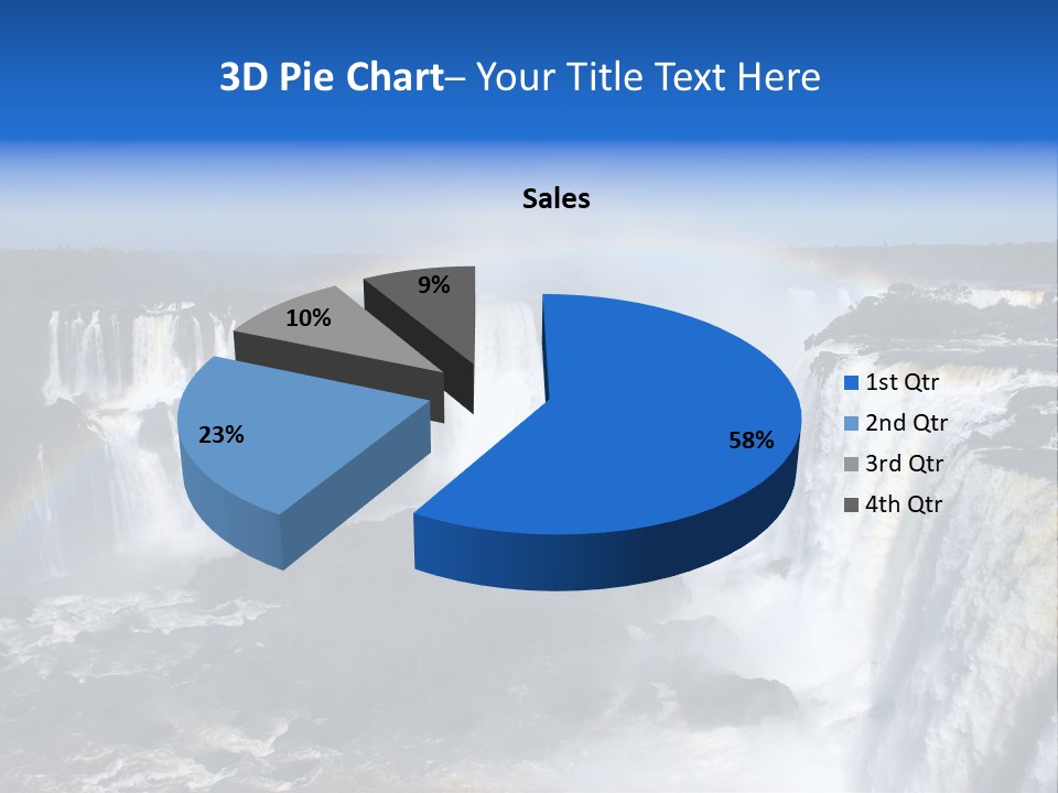 Iguazu Falls With Rainbow, Argentina And Brazil PowerPoint Template