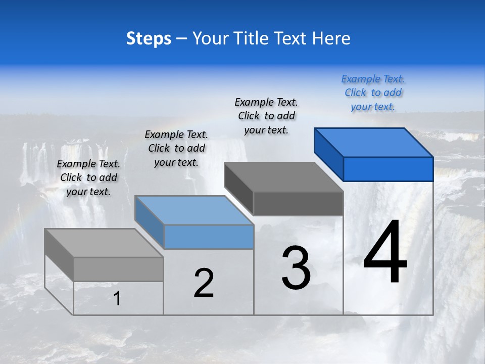 Iguazu Falls With Rainbow, Argentina And Brazil PowerPoint Template