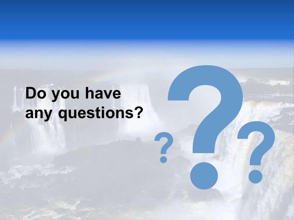 Iguazu Falls With Rainbow, Argentina And Brazil PowerPoint Template