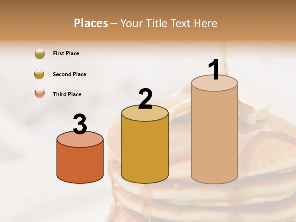 Maple Syrup Pouring Onto Pancakes. Shallow Dof With Focus On Syrup And Butter. PowerPoint Template