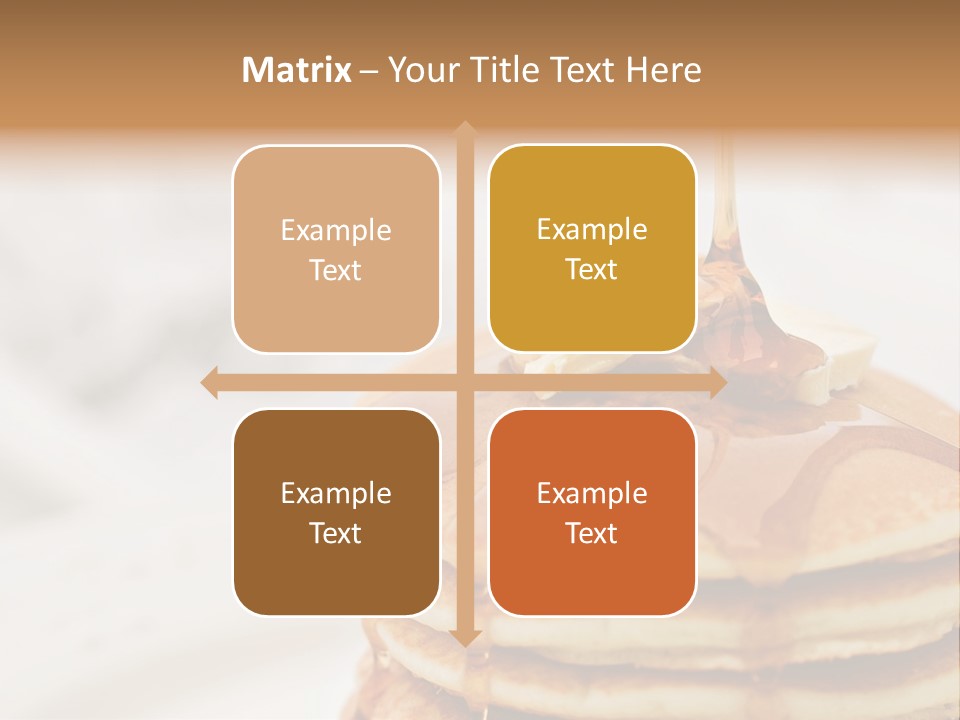 Maple Syrup Pouring Onto Pancakes. Shallow Dof With Focus On Syrup And Butter. PowerPoint Template