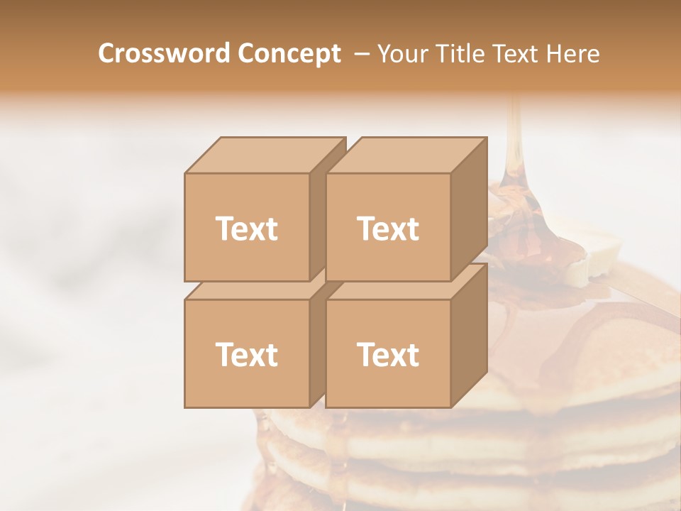 Maple Syrup Pouring Onto Pancakes. Shallow Dof With Focus On Syrup And Butter. PowerPoint Template